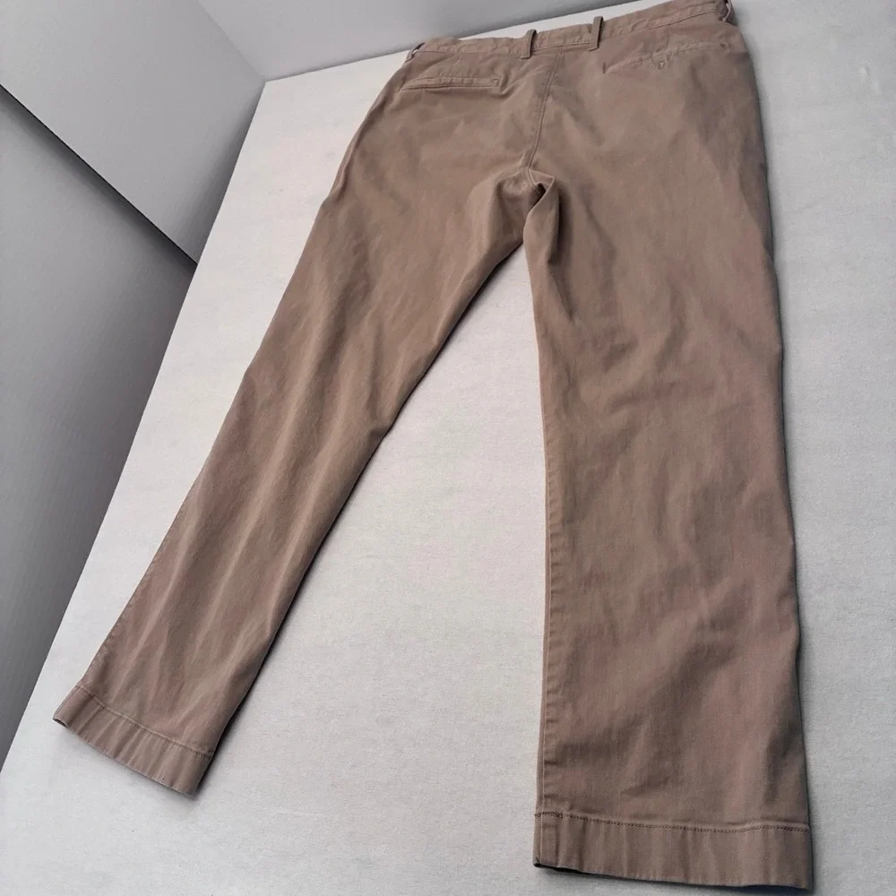 J.Crew Flex Straight Chino Pants Mens 32x30 Tan Khaki Stretch Cotton Trousers
